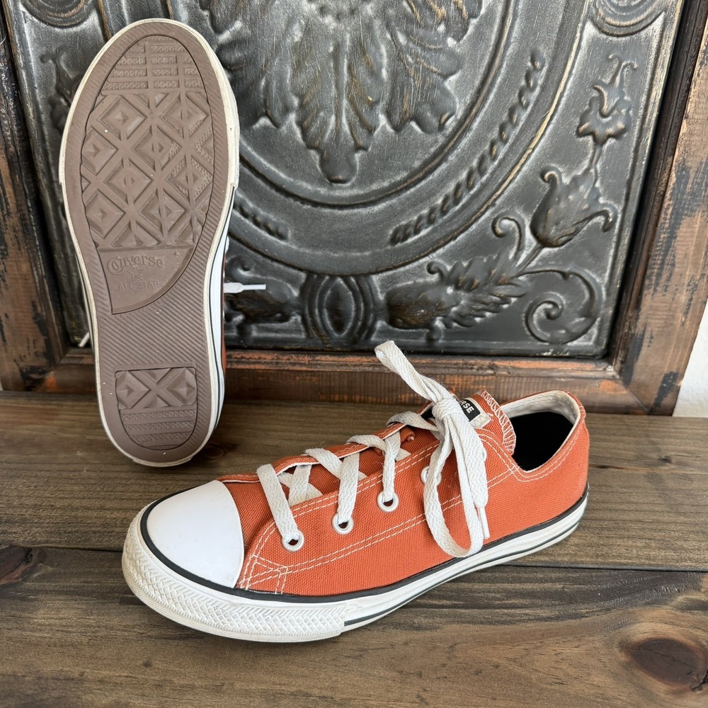 Converse All Stars Sneakers Youth sz 3 Orange Canvas Low Skater Casual Shoes